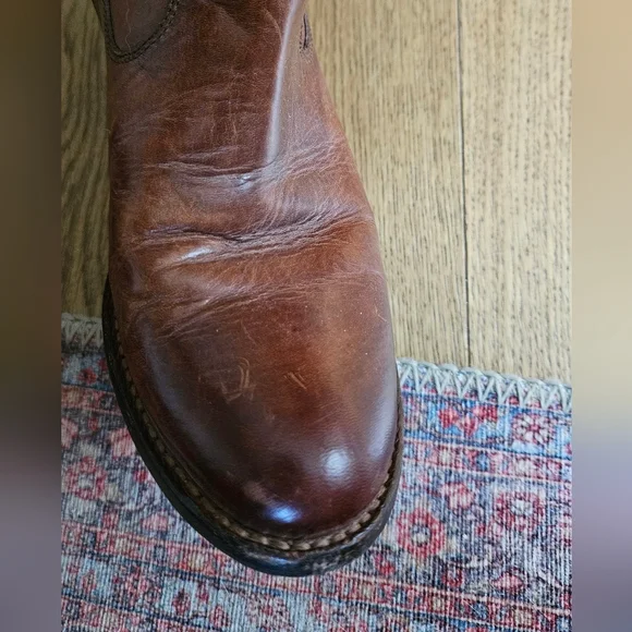 Frye Jackie Button Tall Boots 7.5 Cognac Brown Leather Western Riding - Picture 9 of 14